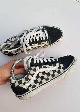 Кеди класичні чорно-білі замшеві vans унісекс підліткові жіночі оригінал 38