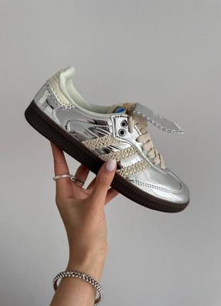 Кроссовки спортивные в стиле adidas samba x walles bonner silver premium