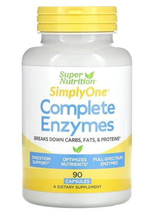 Super nutrition simplyone полный комплекс ферментов 90 капсул поддержка пищеварения витамин spn-001245 фото