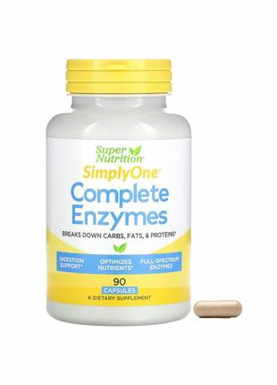 Super nutrition simplyone полный комплекс ферментов 90 капсул поддержка пищеварения витамин spn-001242 фото