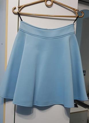 Голубая юбочка-клеш 2