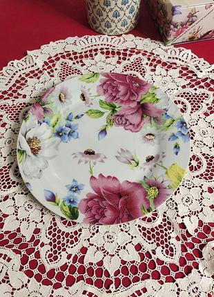 Блюдо, тортовница с цветами