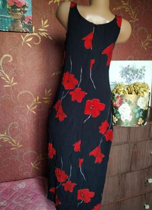 Черное платье миди с красными цветами от new look4 фото
