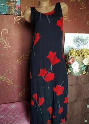 Черное платье миди с красными цветами от new look1 фото