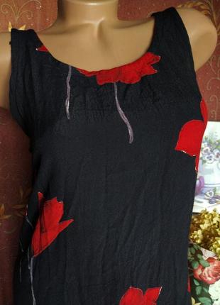 Черное платье миди с красными цветами от new look2 фото