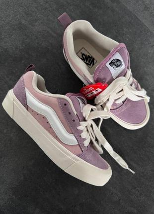 Кеди рожеві в стилі vans knu  pink / lilac premium1 фото