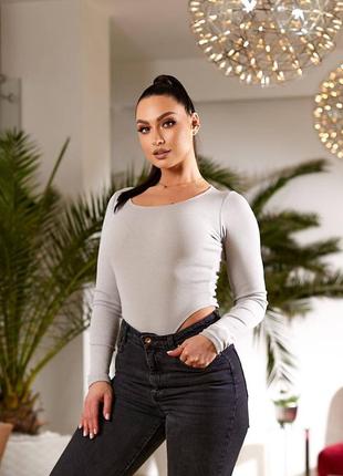 Боди серый плотный рубчик