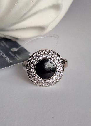 Серебряное кольцо кольца с эмалью и цирконием7 фото