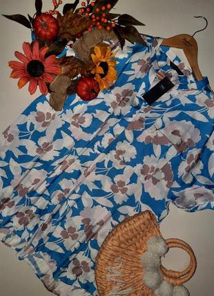 Розкішна  сатинова  блуза  у квітковий принт4 фото