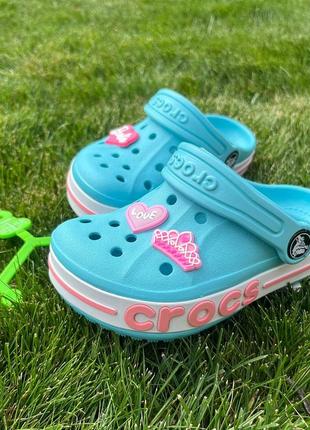 Детские кроксы сабо crocs bayaband clog kids голубые детские crocs bayaband crocs crocs