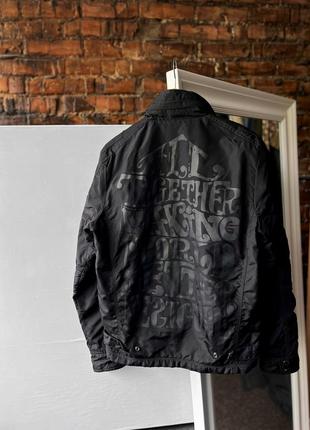 Desigual men’s full zip black jacket long sleeve pockets printed streetwear куртка2 фото