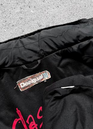 Desigual men’s full zip black jacket long sleeve pockets printed streetwear куртка10 фото