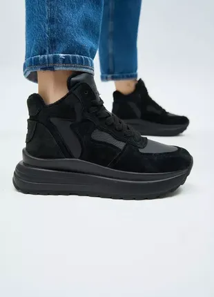 Женские кожаные ботинки lonza черные демисезонные1 фото