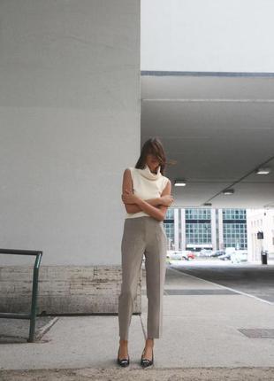 Вкорочені штани бежеві жіночі zara new
