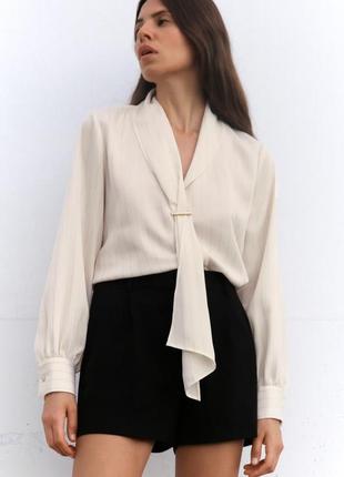 Блуза женская бежевая металлизированная zara new