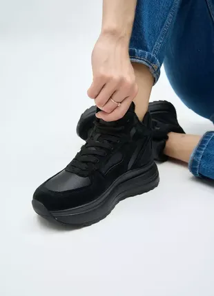 Женские кожаные ботинки lonza черные демисезонные5 фото
