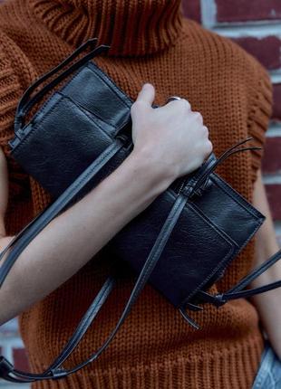 Сумка жіноча чорна через плече zara new