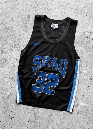Reebok mens vintage shaq o’neal 32 black blue jersey tank top nba винтажная майка, джерси, баскетбольная