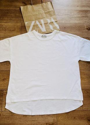 Белая женская футболка zara!оригинал1 фото