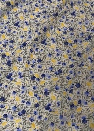 Сукня некст в квіточку жовто- синю 4-5 років ріст 110, плечики рюшами3 фото