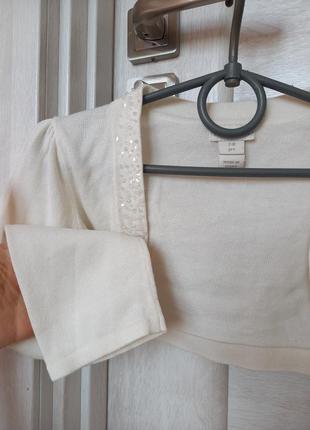 Нарядное фирменное молочное болеро болеро накидка кофта под платье monsoon мунсун 7-8 лет5 фото