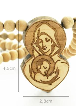 Колье с подвеской богородица wood fellas деревянное в джутовой сумочке германия