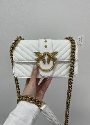 👜 pinko mini love bag one simply puff white/gold3 фото