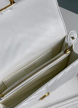 👜 pinko mini love bag one simply puff white/gold8 фото