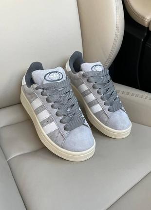 Кросівки трендові adidas campus grey white gum2 фото