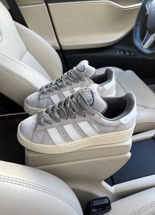 Кросівки трендові adidas campus grey white gum4 фото