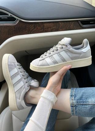 Кросівки трендові adidas campus grey white gum6 фото