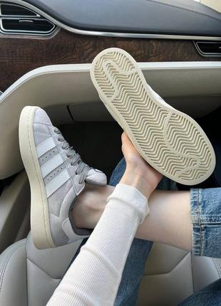 Кроссовки трендовые adidas campus grey white gum9 фото