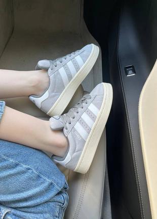 Кросівки трендові adidas campus grey white gum7 фото