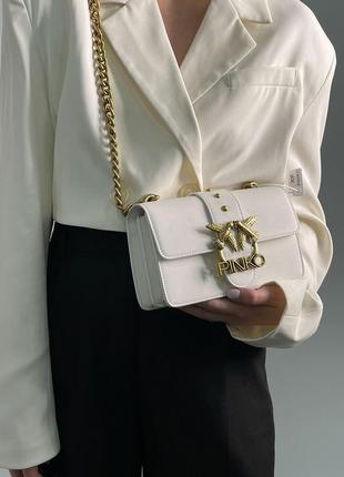 👜 pinko mini love bag one simply white/gold7 фото