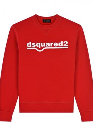 Новый красный свитшот с белым логотипом dsquared2(8-9лет)оригинал2 фото