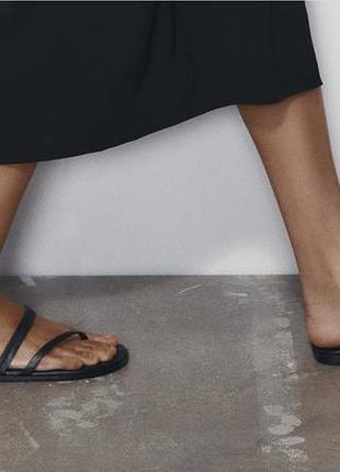 Шкіряні тапочки шльопанці босоніжки zara 2653/210