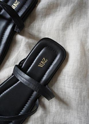 Шкіряні тапочки шльопанці босоніжки zara 2653/210