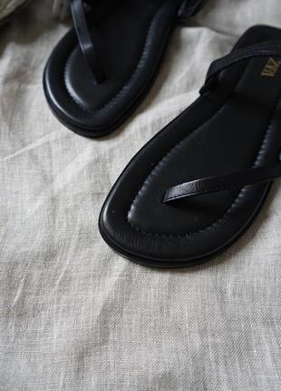 Шкіряні тапочки шльопанці босоніжки zara 2653/210