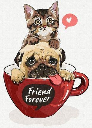 Картина по номерам "друзі назавжди" ★★★★ [tsi180732-тsі]