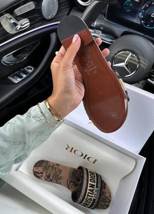 Шльопки жіночі в стилі dior sandal brown premium4 фото