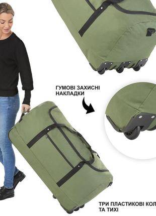 Сумка дорожня на колесах travelz wheelbag 100 liter green (603095)
