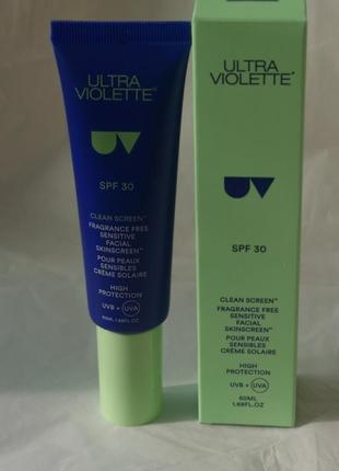 Легкий солнцезащитный крем-гель ultraviolette clean screen fragrance free gel spf 30, 50мл4 фото
