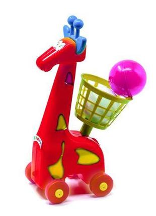 Мячеброс на колесах "жираф" (червоний) [tsi104124-тsі]1 фото