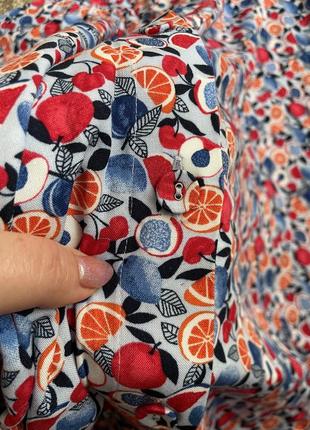 Легкая летняя юбка с фруктовым принтом 54-56 размер4 фото