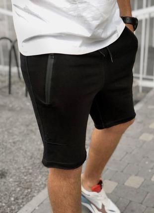 Чоловічі якісні щільні чорні літні шорти з кишенями5 фото
