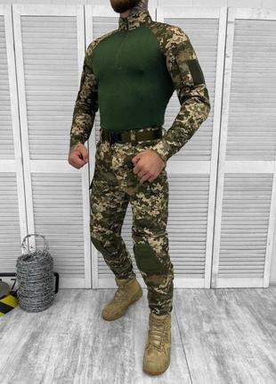 Піксельний літній костюм із наколінниками в комплекті, мілітарі армійський костюм убакс штани піксель венторг