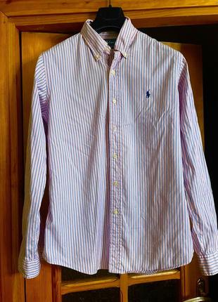 Polo ralph lauren чоловіча хлопкова сорочка, рубашка, рубашка в полоску2 фото