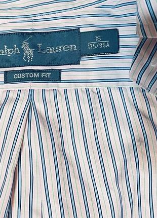 Polo ralph lauren чоловіча хлопкова сорочка, рубашка, рубашка в полоску4 фото