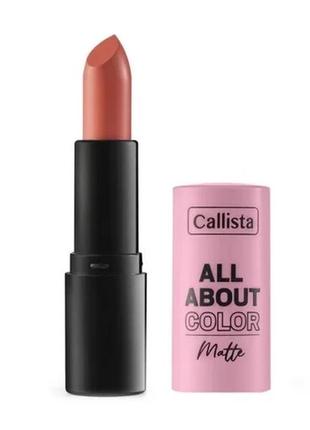 Матова помада для губ callista all about color matte lipstick, 501 our juliet, 4 г