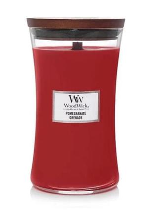 Ароматична свічка в склянці woodwick hourglass candle large pomegranate, 609 г